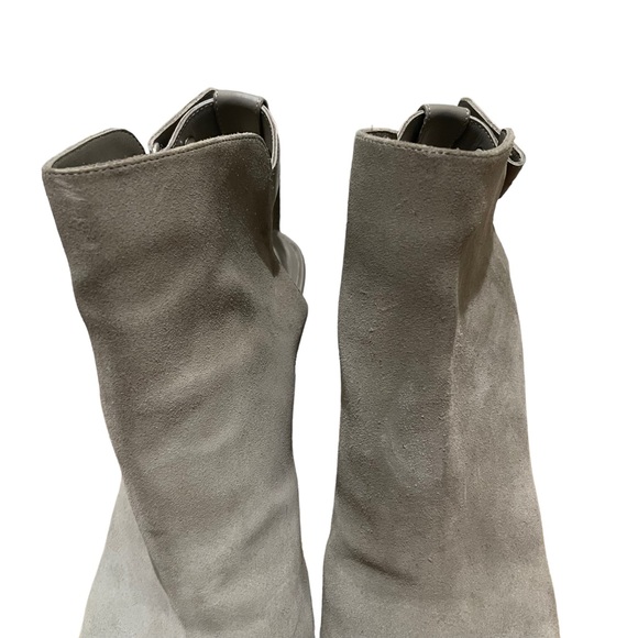 Vince Addison Peep-Toe Suede Bootie Boots Grey Size 10 - Picture 6 of 10